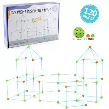 Стволовая наука и образование 120 штук Лоскутная палатка Сделай сам Конструкция Замок Палатка с бусинами Игровой домик Игрушки для помещений и улицы