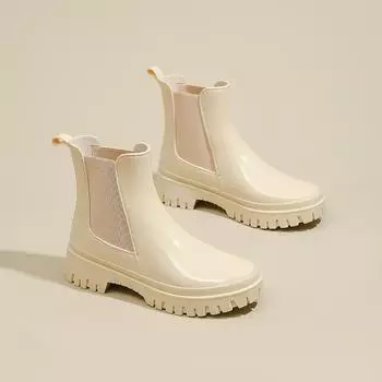 -style Adult Women s Rain Shoes: Water Boots, Stylish For Outdoor Wear, Rubber Shoes, Short-cylinder Rain Boots 36