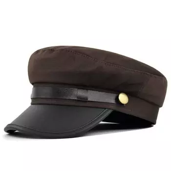 Style Autumn Metal Button Winter Fishing Cap Flat Navy Hats Women Captain Caps Men Sailor Caps