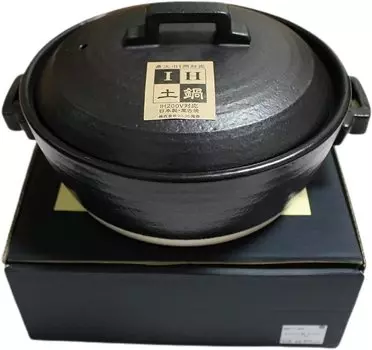 STYLE BLACK Earthen pot IH compatible 7 IH pot for people Open fire possible Mankoyaki Ale-net No. 1-2 чёрный