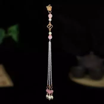 Style Chinese Style Chinese Style Cheongsam Overlapping-Weight Butterfly Partysu Temperamental Tassel Retro Pendant Brooch Jewelry Hang Decorations Chang Qing Press Flap [Pink One]]