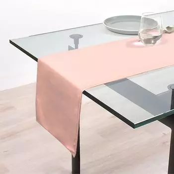 STYLE Decor Настольная дорожка из хлопка, двусторонняя, 30 см x 210 см, центральная часть стола, однотонная, Ox, пастельно-розовая, W2604630 100%