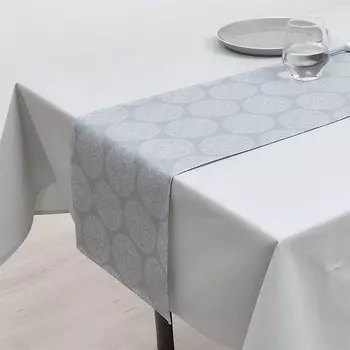STYLE Decor Table Tracker Laminated Waterproof Scandinavian Table Center 210cm Washable Gray Small Floral Pattern W2701630