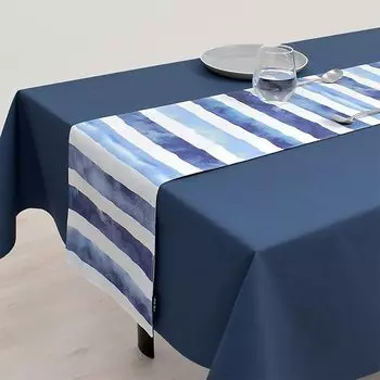 STYLE Decor Table Tracker Reversible Cotton Scandinavian Stylish Table Center 30cm x 210cm Blue Horizon W2600330 100%