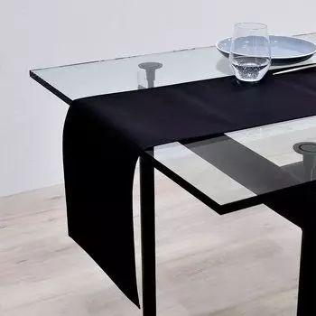 STYLE Decor Table Tracker Reversible Cotton Scandinavian Stylish Table Center 30cm x 180cm Plain Ox Black W2603920 100%