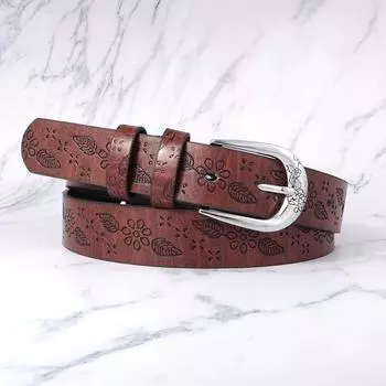 Style Retro Ethnic Belt Leaf Embossing Design Suitable For Daily Dressing