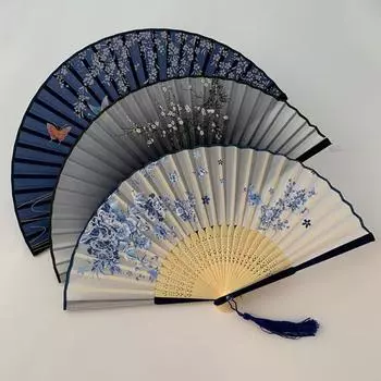 Style Summer Gift Bamboo Wooden Colorful Fan Crafts Home Decoration Dance Hand Fan Folding Fan 8