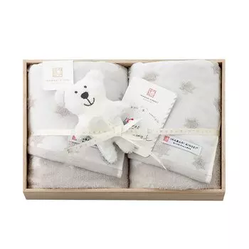 Stylem Imabari Towel Manufactured by Imabari Baby Gift Gift Set 3 Pieces Face Towel x 2 x Niginigi x 1 x First Towel Gray Baby Items Baby Gift Made in серый