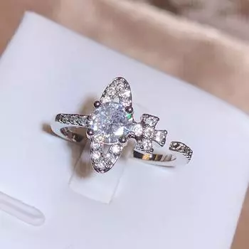 Стильное 925 посеребренное циркониевое кольцо в форме космического корабля для женщин, новое женское циркониевое ювелирное украшение, свадебное кольцо для невесты, обручальное кольцо Resizable белый