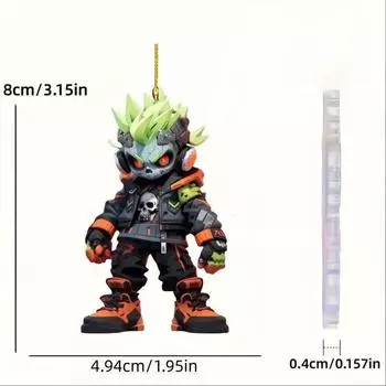 Stylish Acrylic 2d Anime Car Keychain Vibrant Decorative Hanging Ornament For Vehicles