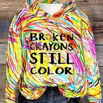 Stylish Alphabet Print Hoodie - Comfy & Casual Easy-Care Women s Pullover for Spring/Fall S