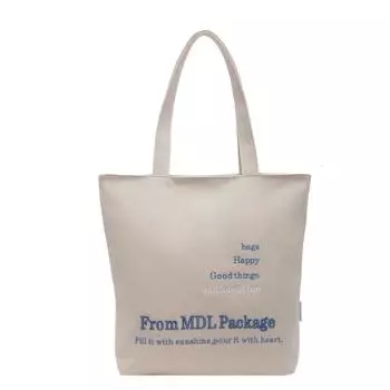 Stylish and lightweight canvas bag, simple and atmospheric new casual versatile letter bag, shopping bag, lazy wind commuter bag чёрный