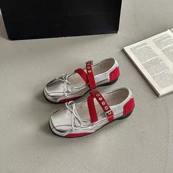 Stylish and simple design sense versatile bow ballet shoes women s summer new shallow casual shoes 35