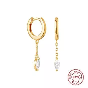 Stylish And Simple Ins Style S925 Sterling Silver Horse Eye Diamond Set Light Luxury High-End Earrings Earrings Earrings 925 Silver