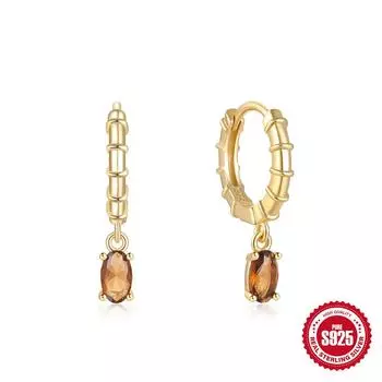 Stylish And Simple S925 Sterling Silver Egg-Shaped Diamond-Encrusted Daily Characteristics, Non-Collision Earrings, Earrings 925 Silver