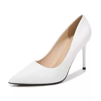 Stylish and simple style glossy patent leather heel thin heel shallow mouth pointed sexy women s shoes 35