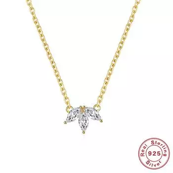 Stylish And Simple Style S925 Sterling Silver Personalized Simple Horse Eye Diamond Women S Collarbone Necklace 925 Silver золотой