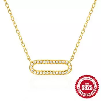 Stylish And Simple Style S925 Sterling Silver Square Dense Nails With Diamonds For Women S Street Photography Trendy Women S Necklace 925 silver золотой