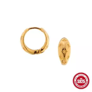 Stylish And Simple Style S925 Sterling Silver Personalized Octagonal Star Temperament Earrings Earrings Earrings 925 Silver золотой