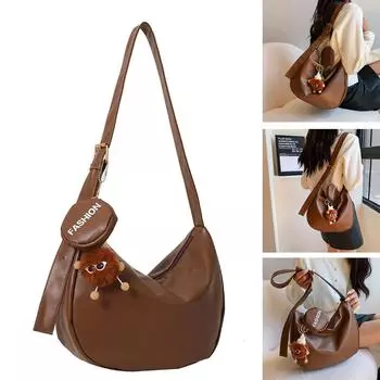 Stylish and Spacious PU Dumpling Underarm Crossbody Bag Shoulder Bags for Fashion forward Individuals 2 белый