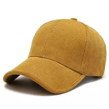 Stylish Army Green Yellow Winter Warm Corduroy Baseball Cap Yellow Baseball Cap 56-60cm
