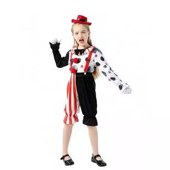 Stylish Childrens Unisex Clown Suit Made From Durable Polyester For Halloween And Stage Performances S