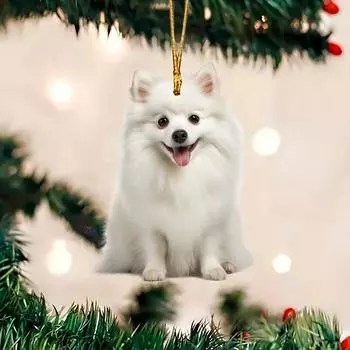 Stylish Dog Acrylic Charm Delightful Smiling Canine Keychain Ideal For Festive Decor