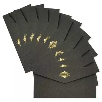 Stylish Envelopes Set of 10 22 x 11cm Cardboard Envelopes [KingHappy] (Black)