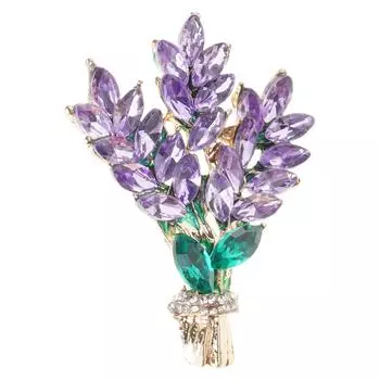 Stylish Flower Brooch Accessory Elegant Lapel Pin Eye Catching Lavender Shaped Brooch for Daily Wear Dates Parties