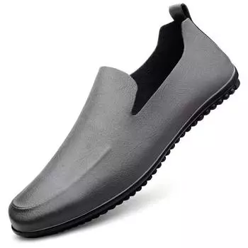 Stylish Handmade Boat Shoes Genuine All-match Genuine Leather Loafers Men New Soft Design Moccasin Slip on Flat Casual Men Shoes 38 серый