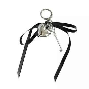 Stylish Love Heart Keychain Charm Pendant Fashion Accessory Portable for Bags And Keys Sturdy Alloy Materials Daily Use чёрный
