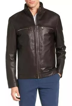 Стильная мужская куртка из натуральной овчины ручной работы для байкера и мотоциклиста XS коричневый