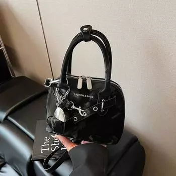 Stylish retro underarm shell bag portable commuter bag new simple women s bag versatile messenger bag чёрный