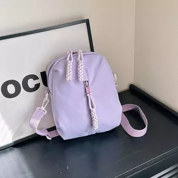 Stylish, simple and lightweight messenger bag 2024 spring new Korean version trendy leisure sports large-capacity student shoulder bag белый
