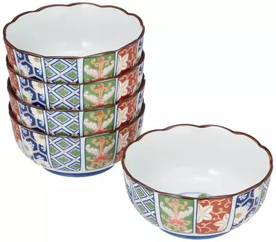 Stylish small Arita ware old Imari chrysanthemum bowl set Japanese Bowl bowl set(Bowl x5pcs) Porcelain/Size(cm) 13x6/No064886