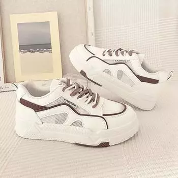 Stylish Sneaker Women s Summer New Retro Easy Matching Flat Shoes Niche High Sense Female Sneaker 35 коричневый