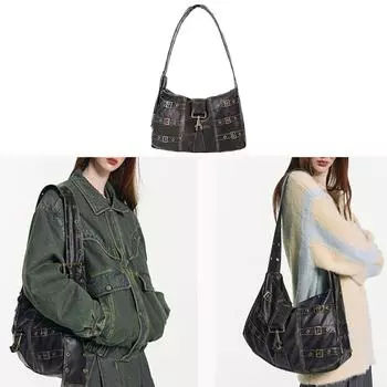 Стильная и вместительная сумка через плечо, винтажная сумка через плечо из искусственной кожи, модная сумка-мессенджер унисекс, идеально подходит для повседневного использования