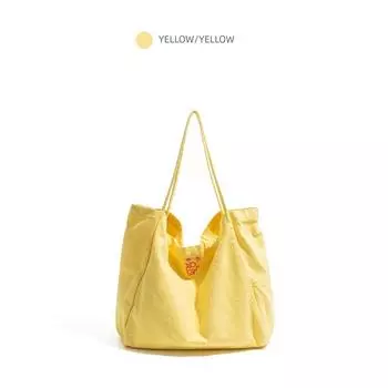 Stylish Studio Summer Dopamine Daylight Yellow Canvas Bag Commuter Large Capacity Handbag Shoulder Tote Bag Yellow