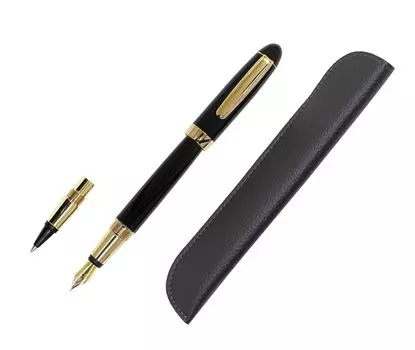Stylish Synthetic Leather Pen Case for Exchange BP WX Fountain Pen Ink Black Set (Same Structure) (T23-LS042-WX-B) чёрный