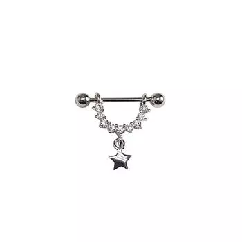 Stylish U shaped Star Pendant Earrings Sparkling U shaped Ear Bone Nails Accessory Unique Star Stud Earrings for Women