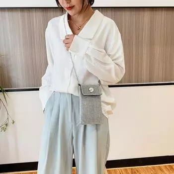 Стильная женская классическая текстура креативный дизайн элегантная мини сумка-мессенджер чёрный