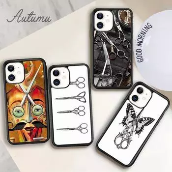 Stylist Scissors Funny Phone Case for iPhone 11 12 13 14 Pro Max mini X XR XS SE 2020 5 6S 7 8 Plus Samsung Galaxy S21 S22 Cover iPhone 6plus