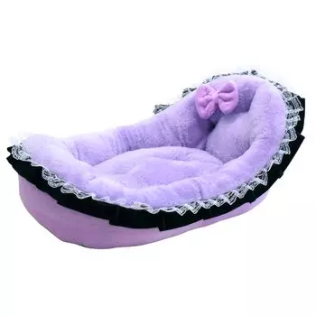 STYRIA Furifuri Lovely Pet Cat Small Lace All Year Reversable Bed, Dog, Bed, Washable, Fluffy, Cute, Spring, Winter, Style, Gift, Dog, Pussy, фиолетовый