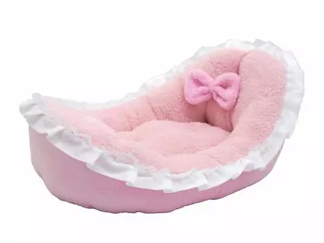 STYRIA Furifuri Lovely Pet Cat Small Lace All Year Reversable Bed, Dog, Bed, Washable, Fluffy, Cute, Spring, Winter, Style, Gift, Dog, Pussy, розовый