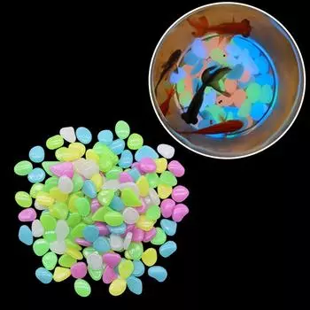 (SU)100 шт светящиеся в темноте галька светящиеся камни для садовых аквариумов деко One size