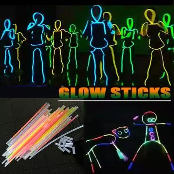 (SU)100 упаковок светящихся палочек, светящихся в темноте принадлежностей для вечеринок для детей и взрослых, 20 мл One size