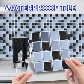 (SU)10 шт. 3D-наклейки на кристаллическую плитку «сделай сам», водонепроницаемые самоклеящиеся наклейки на стену One size