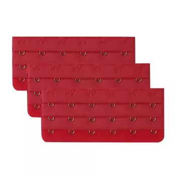 (SU)3 шт., удлинительная пряжка для бюстгальтера из нержавеющей стали с тремя рядами и шестью пуговицами One Size чёрный