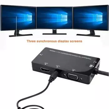 (SU)4 в 1 DisplayPort DP в VGA HDMI DVI Audio USB-кабель-адаптер-конвертер для ПК