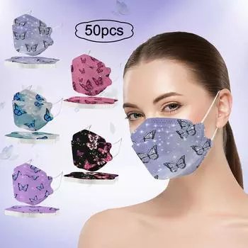 (SU)50 шт., защитная маска с рыбой для взрослых с принтом на открытом воздухе, для лица